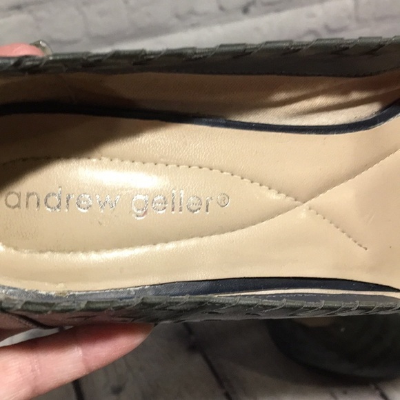 Andrew Geller Blue knot leather heels Sz 9M - Picture 2 of 7